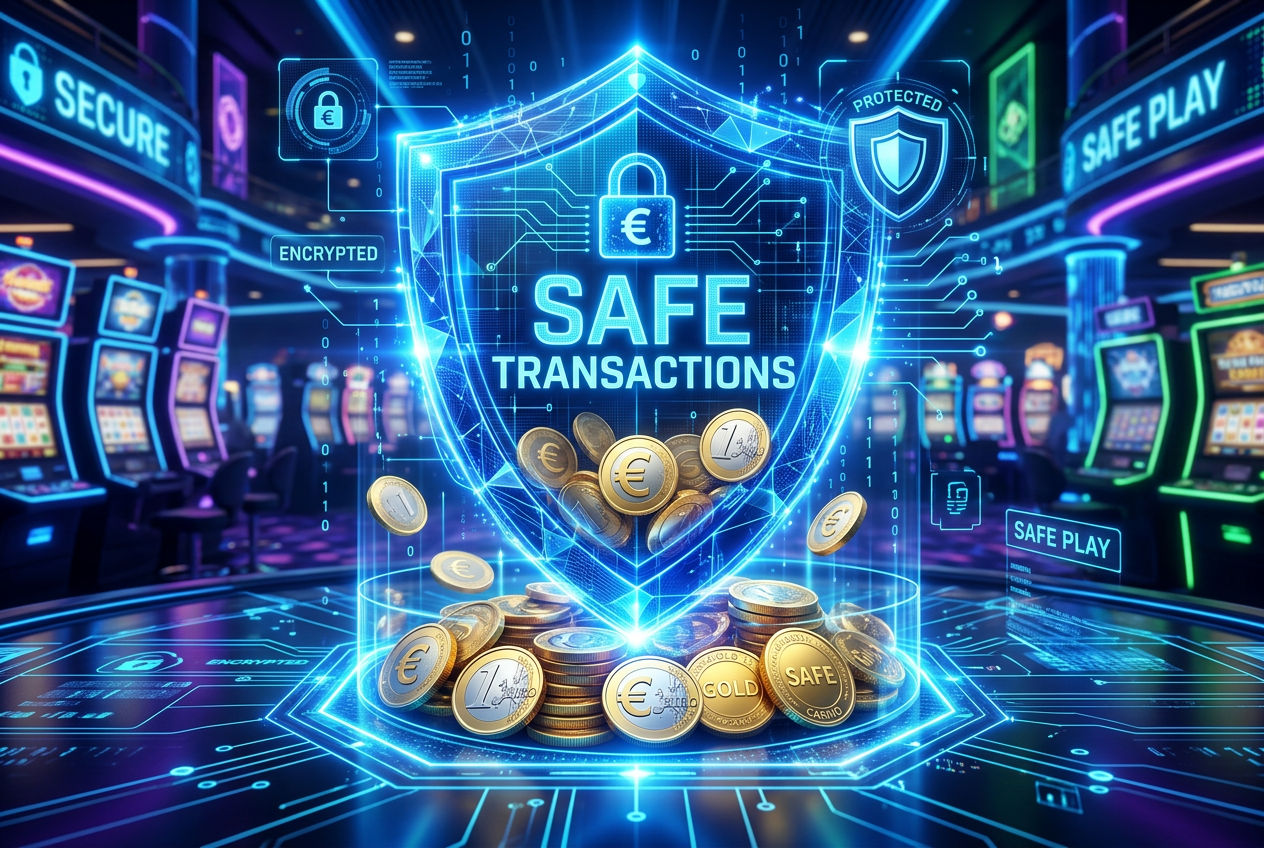 Digital safety concept with a glowing shield protecting a Revolut card and gambling license seals